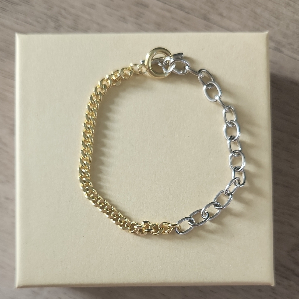 Gold and Silver Chain Bracelet